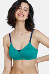 Zivame Beautiful Basics Double Layered Non Wired 3/4th Coverage T-Shirt Bra - Harbor Blue — thumbnail 1